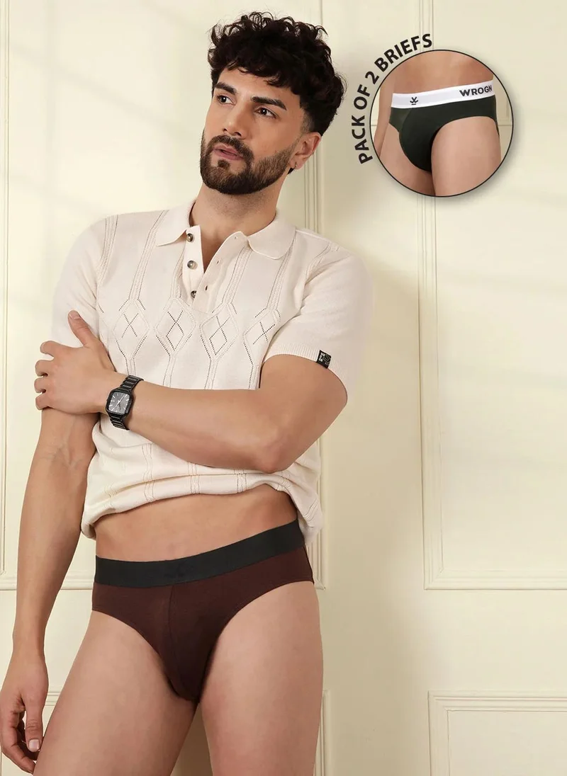 Wrogn Solid All-Day Fresh 2-Pack Brief